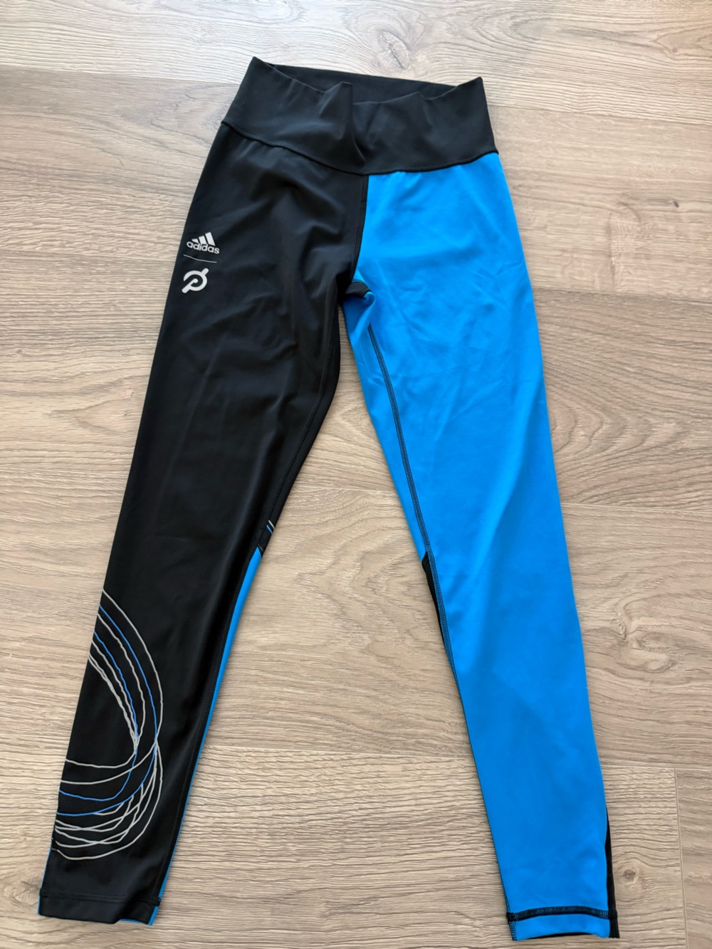 adidas x Peloton Women’s Black and Bright Blue Performance Leggings